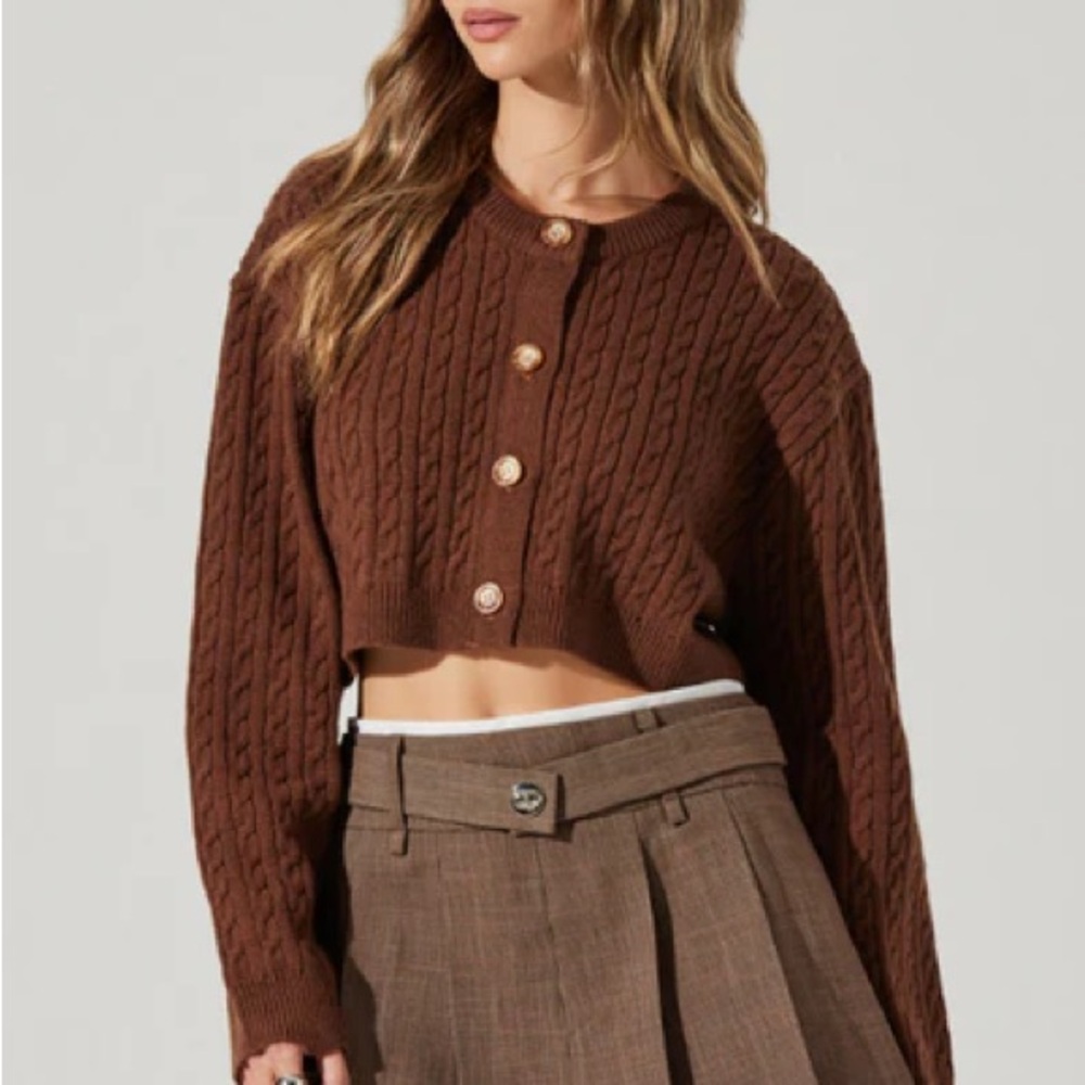 ASTR THE LABEL SEBILLE SWEATER BROWN
